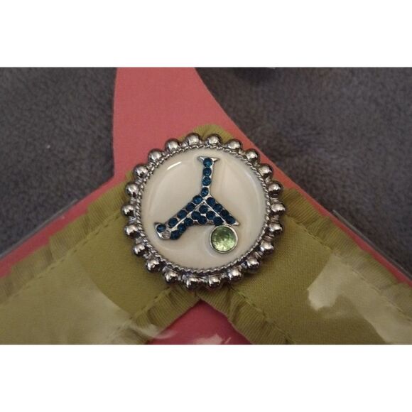 Lindsay Phillips SwitchFlops Interchangeable "Sample" Green Strap/Jeweled Button - Picture 4 of 5